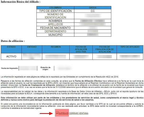 Imprimir Certificado Fosyga Adres